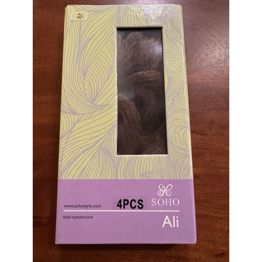 Soho Remi Human Hair Extensions Ali # S7 BROWN 4 Pieces - NEW